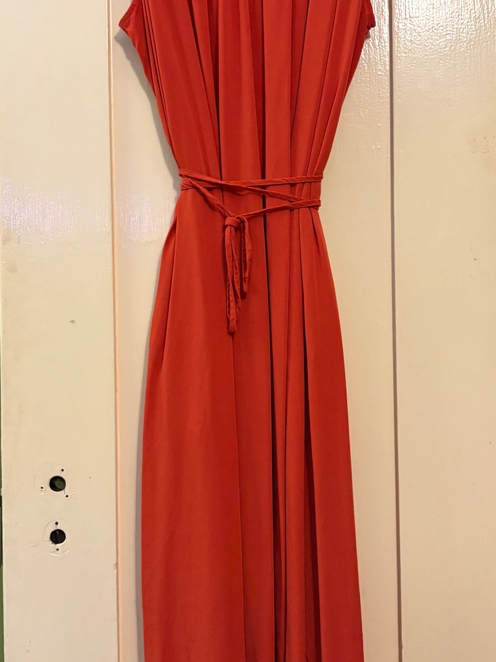 A New Day Orange Red Smocked Wrap Maxi Dress NWT XXL